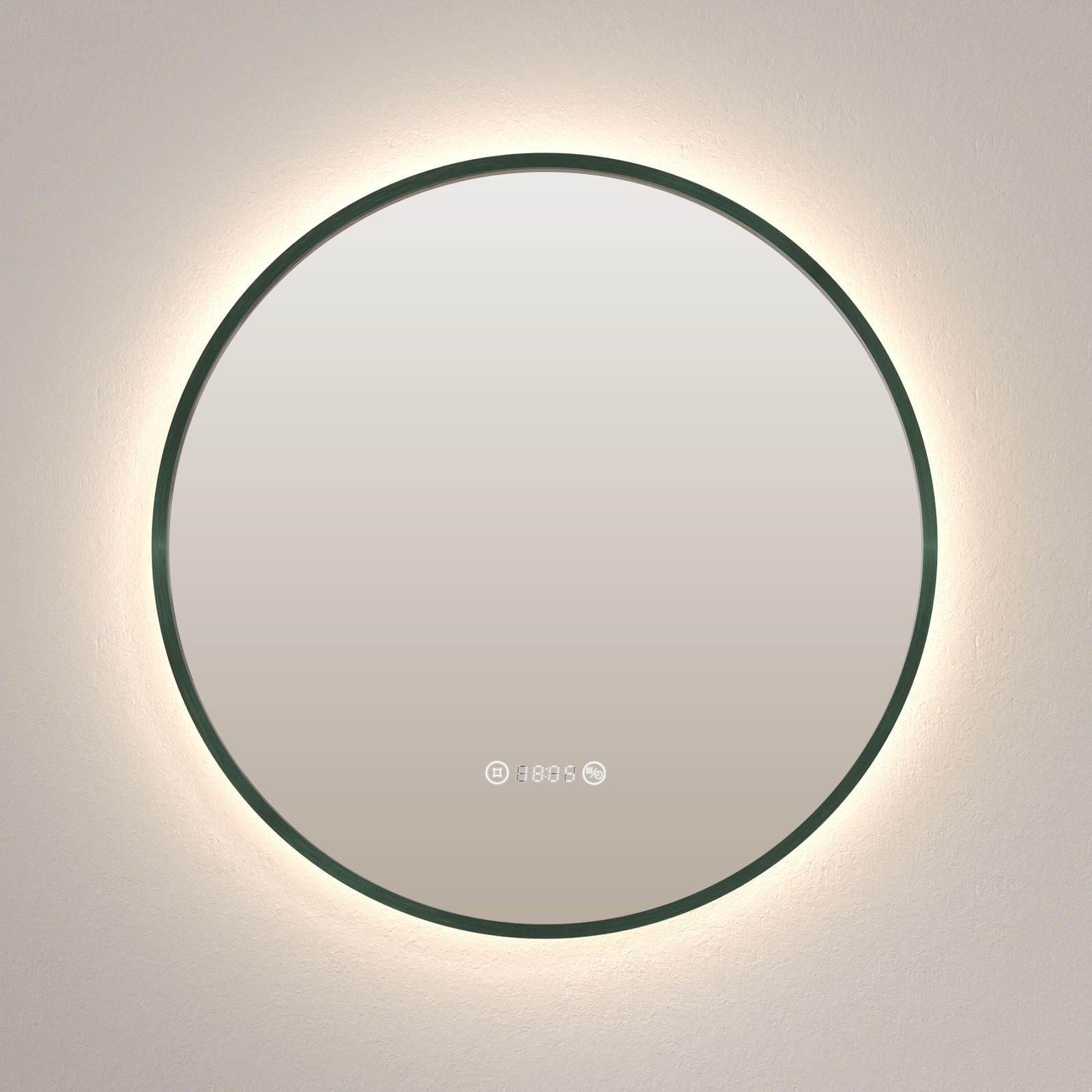 BADSPIEGEL Rund mit Beleuchtung Grün ф70 cm - Grün, Glas (70/3.1/70cm) - EMKE