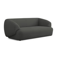 3-SITZER SOFA Bouclé Stoff Grau - Schwarz/Graphitfarben, Kunststoff/Textil (212/81/98cm) - Makamii