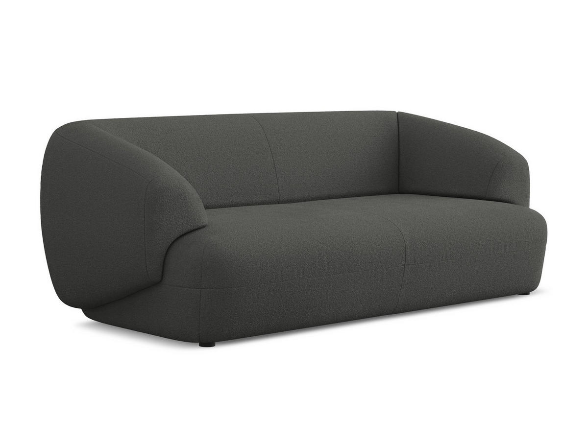 3-SITZER SOFA Bouclé Stoff Grau - Schwarz/Graphitfarben, Kunststoff/Textil (212/81/98cm) - Makamii