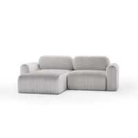 ECKSOFA mit Schlaffunktion Emmen Mini, Grau - Grau, Textil (246/100cm) - Fedve