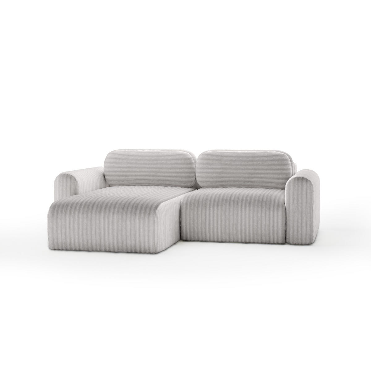 ECKSOFA mit Schlaffunktion Emmen Mini, Grau - Grau, Textil (246/100cm) - Fedve