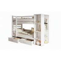 ETAGENBETT AGNES 90/200 Weiß links - Weiß, Holzwerkstoff/Textil (90/200cm) - Deine Möbel 24