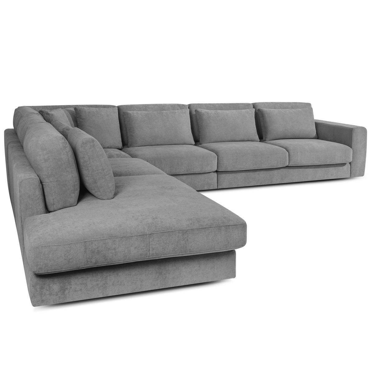 ECKSOFA XL links VERUS - Dunkelgrau, Holz/Holzwerkstoff (377/328cm) - KONSIMO®