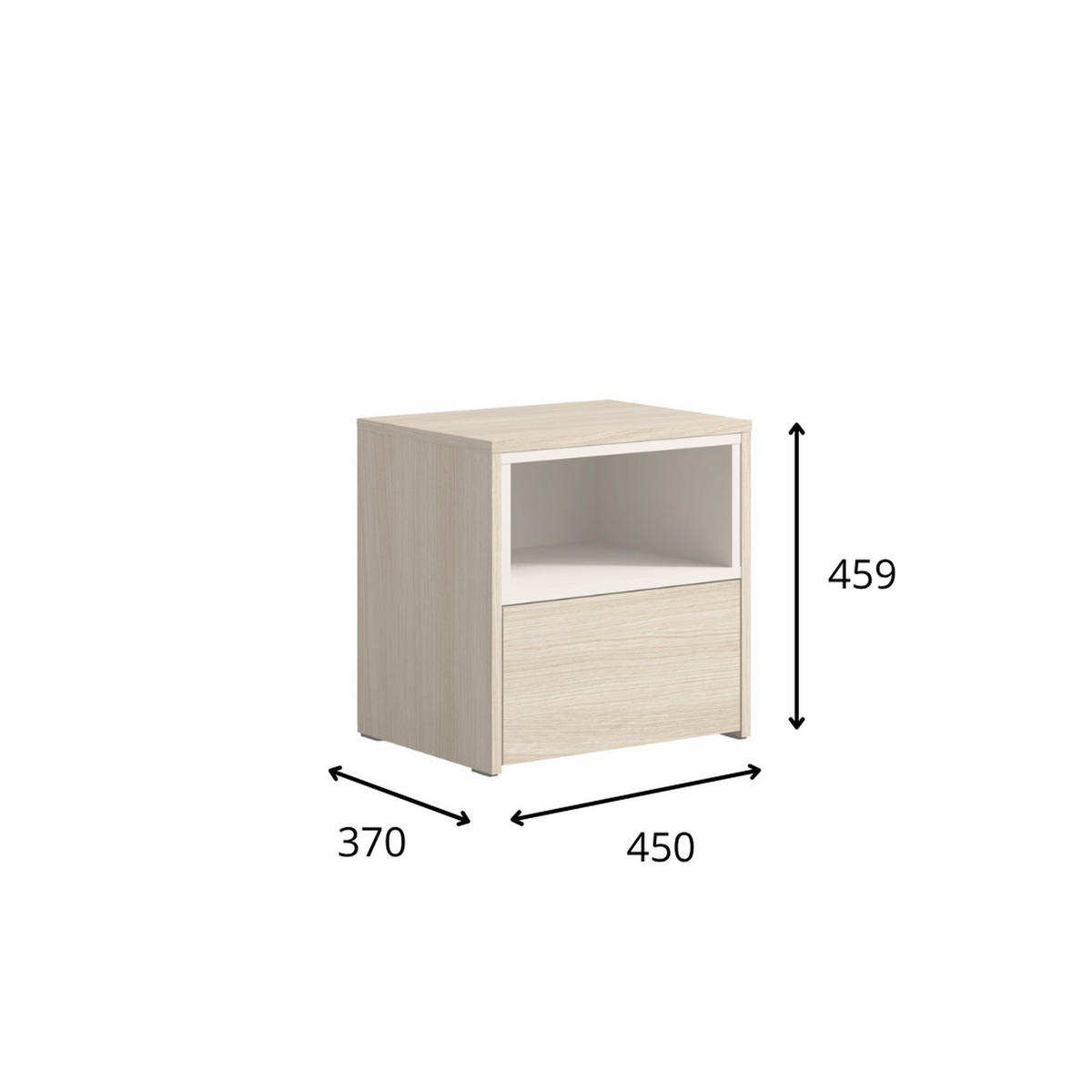 NACHTTISCH Barista Oak, Wüstensand 45/45,9/37 - Eichefarben, Holzwerkstoff (45/46/37cm) - RAUMHIRSCH FURNITURE