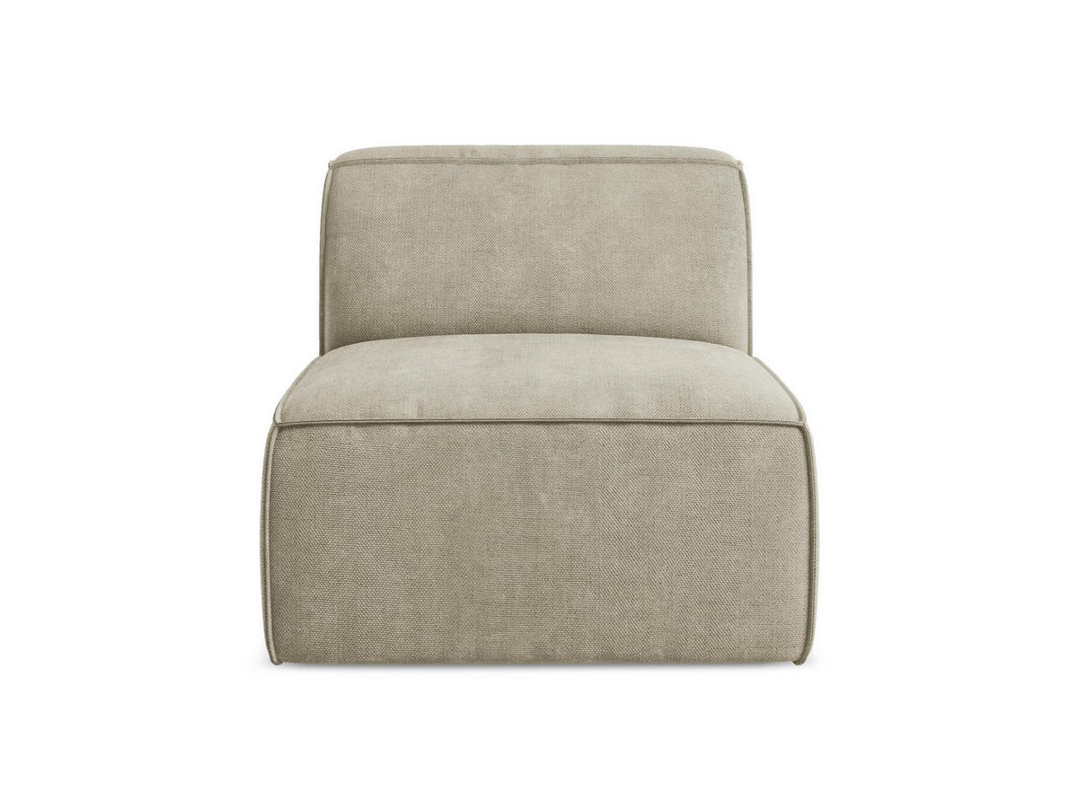SOFAELEMENT Chenille Stoff Beige - Beige/Schwarz, Holzwerkstoff/Kunststoff (80/70/102cm) - Makamii
