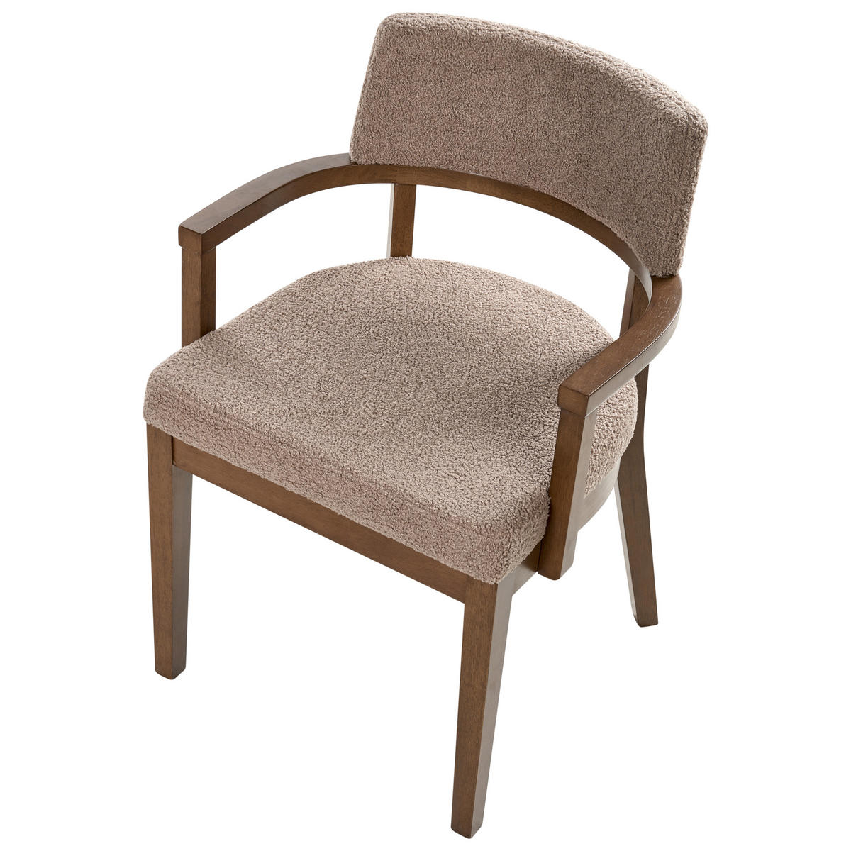 ESSZIMMERSTUHL 2er-Set Beige Taupe - Beige/Dunkelbraun, Textil (59/82/56cm) - Beliani