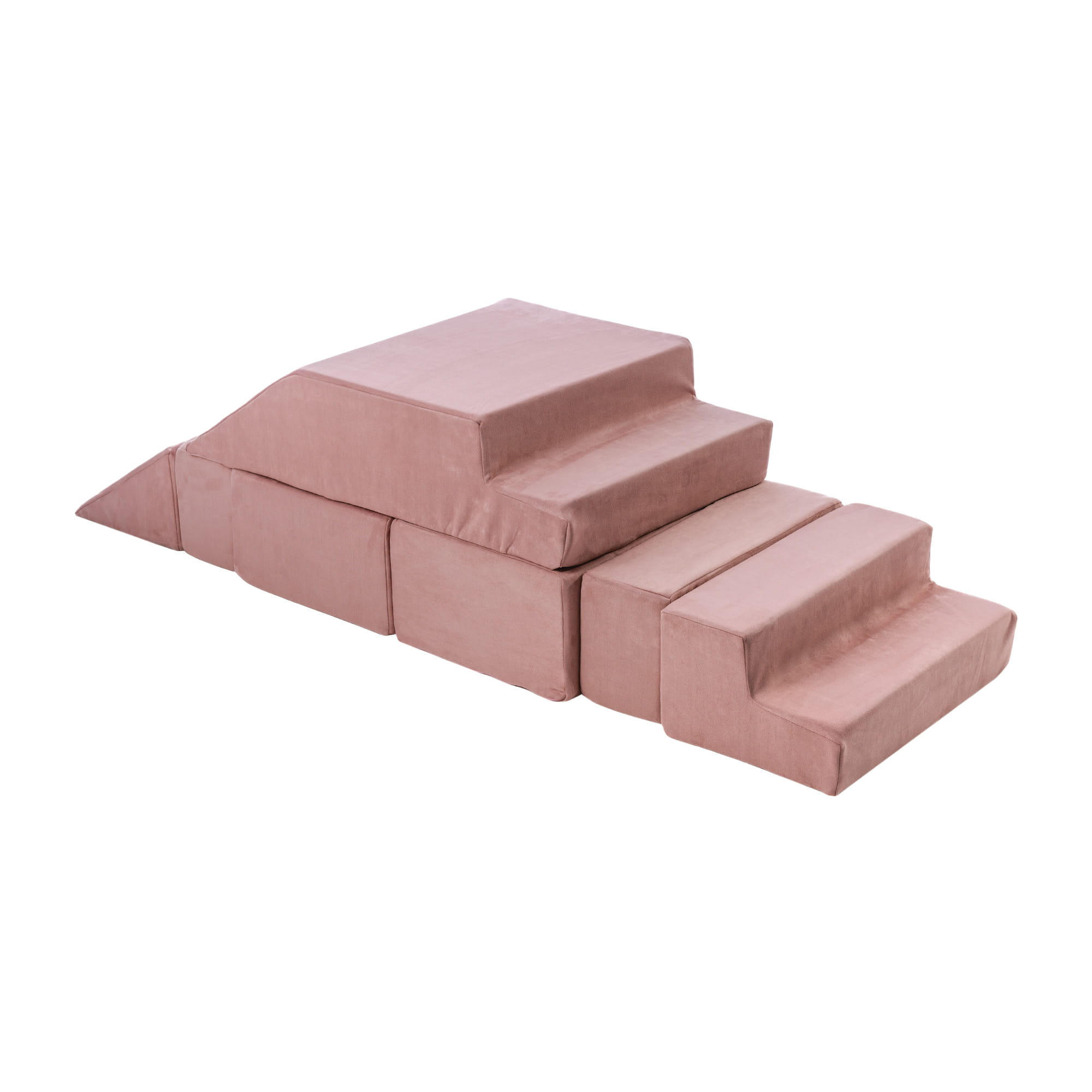 KINDERSOFA, Modulares Sofa für Kinder, Samt, Rosa - Rosa, Textil (35/100/40cm) - MeowBaby