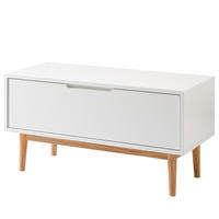 GARDEROBENBANK - Eichefarben/Weiß, Holzwerkstoff (95/49/40cm) - home24