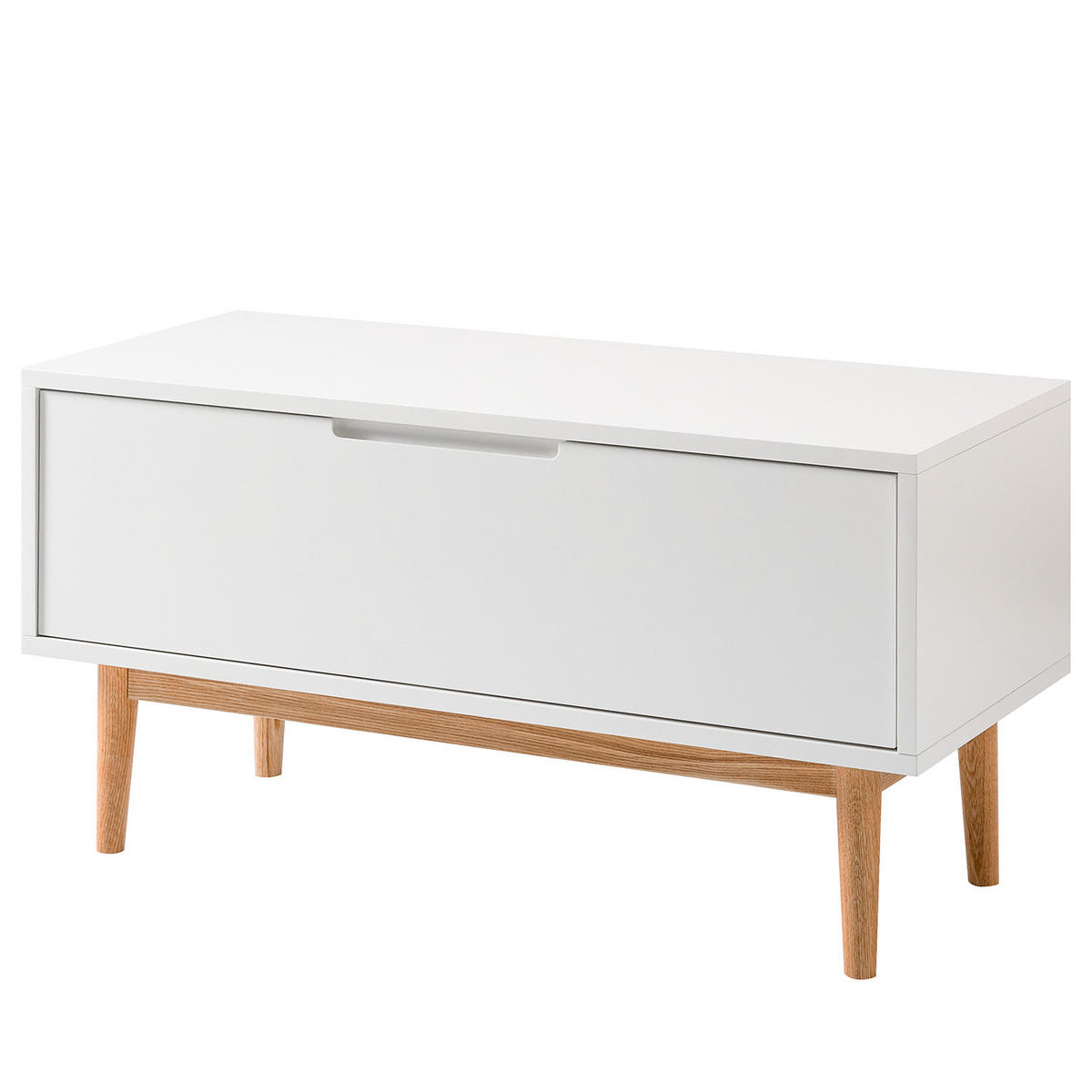 GARDEROBENBANK - Eichefarben/Weiß, Holzwerkstoff (95/49/40cm) - home24