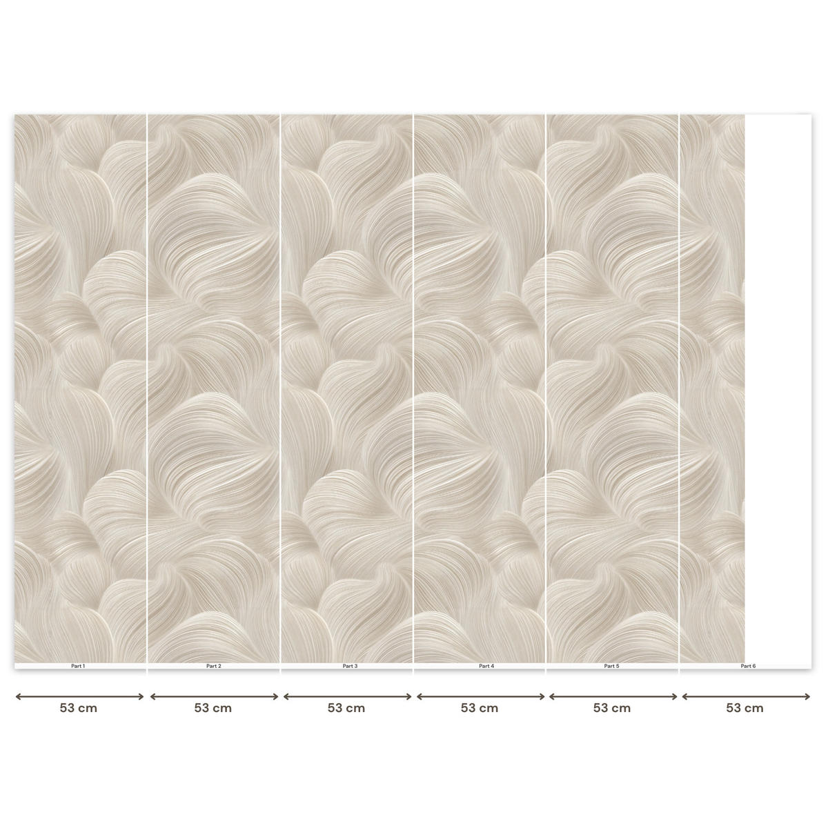 TAPETE - Lines - Ventilator - Beige - 260x200 cm - Creme, Papier (260/200cm) - OnlyWow