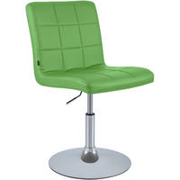DREHSTUHL Lederlook Grün - Chromfarben/Grün, Textil/Metall (44/81/55cm) - CLP