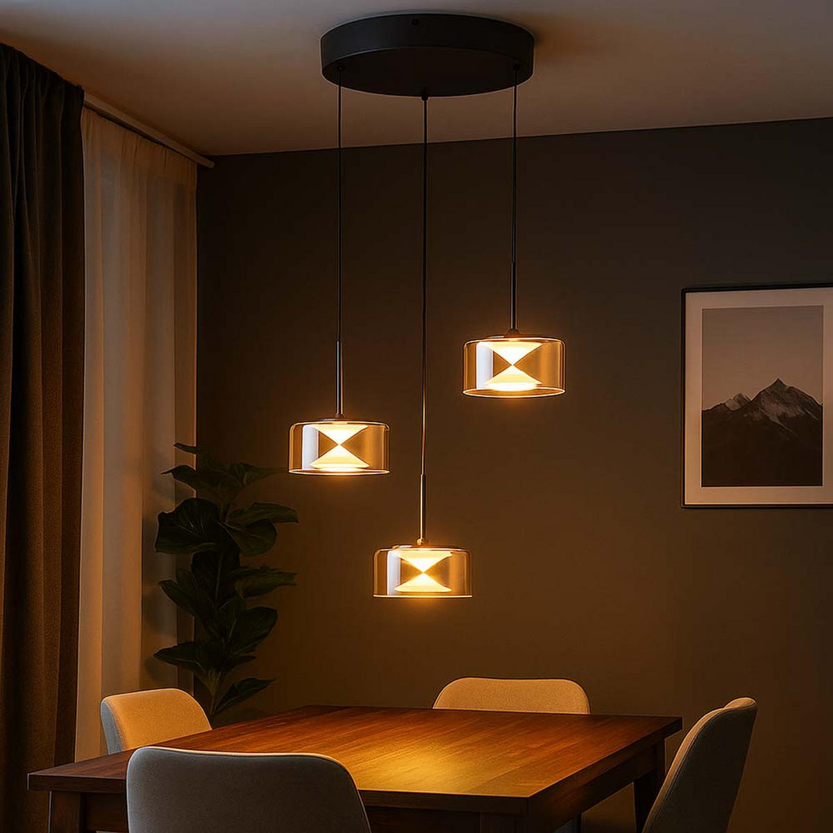 LED HÄNGELEUCHTE Glas Grau Rauchoptik - Grau, Glas (40/39/150cm) - Globo Lighting