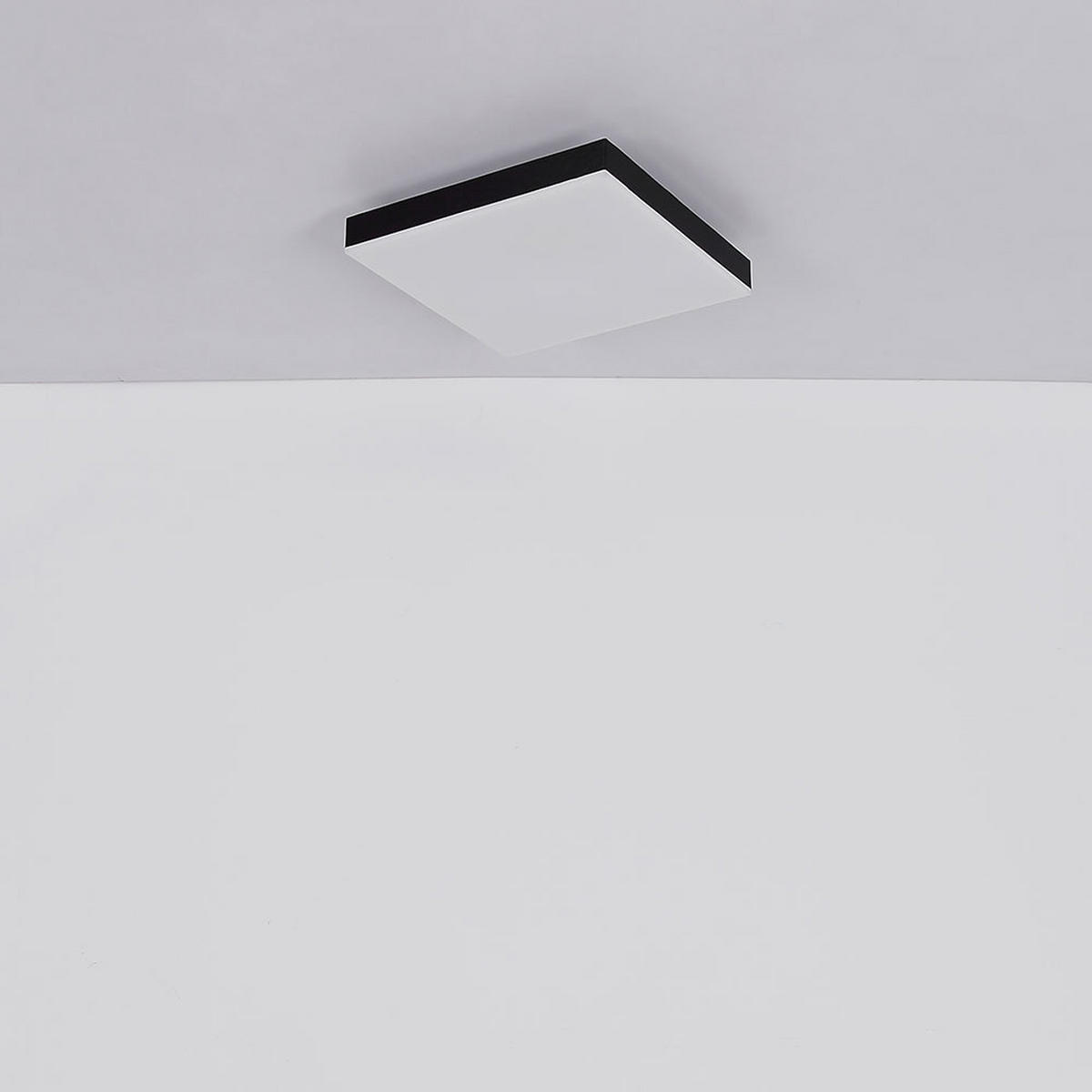 LED DECKENLEUCHTE Doro Metall Schwarz Weiß - Schwarz, Metall (30/30/6.5cm) - Globo Lighting