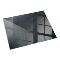 GLASPLATTE für Kamin 60x40 cm Schwarz - Schwarz, Glas (60/40/0.4cm) - ArtPrintCave