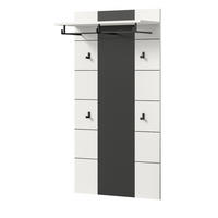 GARDEROBENPANEEL in weiß, grau, Wandgarderobe 80 x 141 cm, Cooper - Weiß/Grau, Holzwerkstoff/Metall (80/141/141cm) - Inn.Furn
