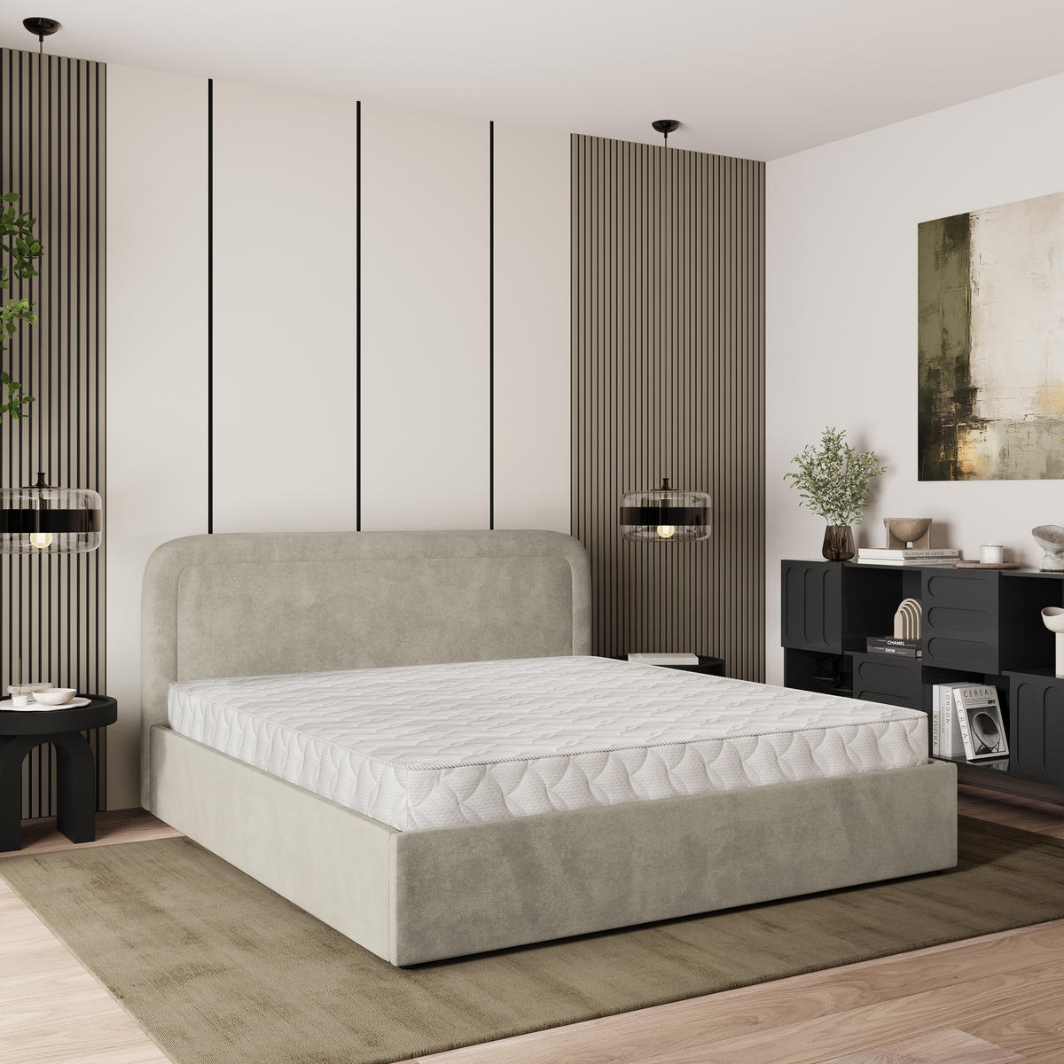 POLSTERBETT BENIRA K 180x200 cm mit Bettkästen - Beige - Beige, Holz (180/200cm) - MASSENO