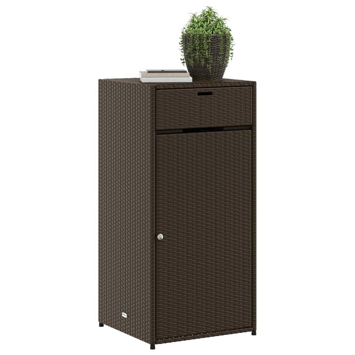 GARTENSCHRANK Braun 55x55x111 cm Poly Rattan - Braun, Kunststoff (55/111/55cm) - furnicato
