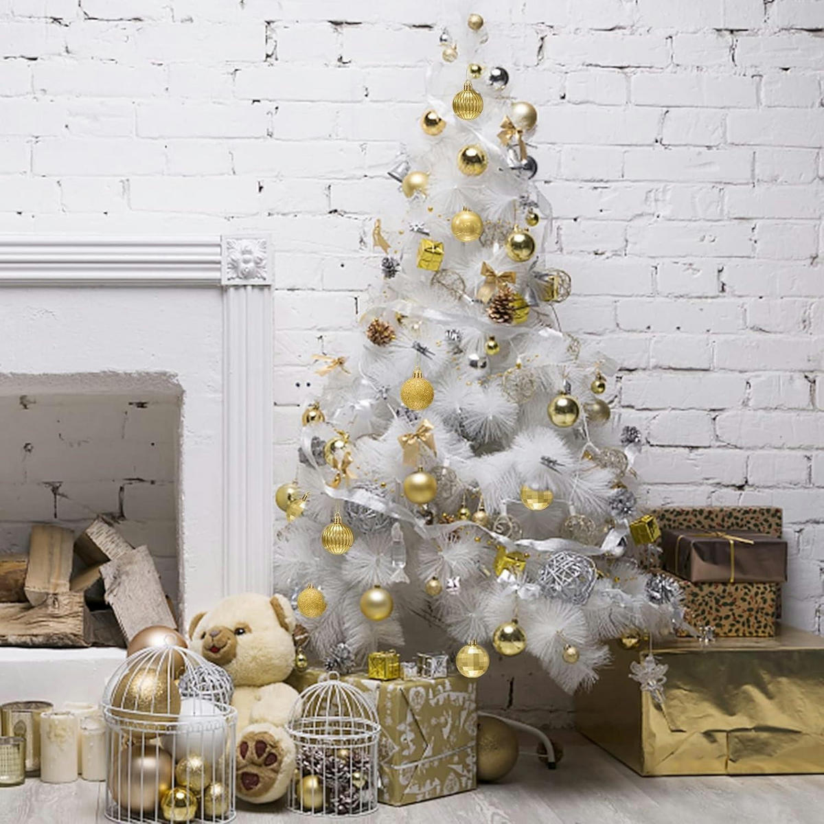 WEIHNACHTSKUGELN 36-teiliges Set Kunststoff Gold 4 cm - Goldfarben, Kunststoff (4/4/4cm)
