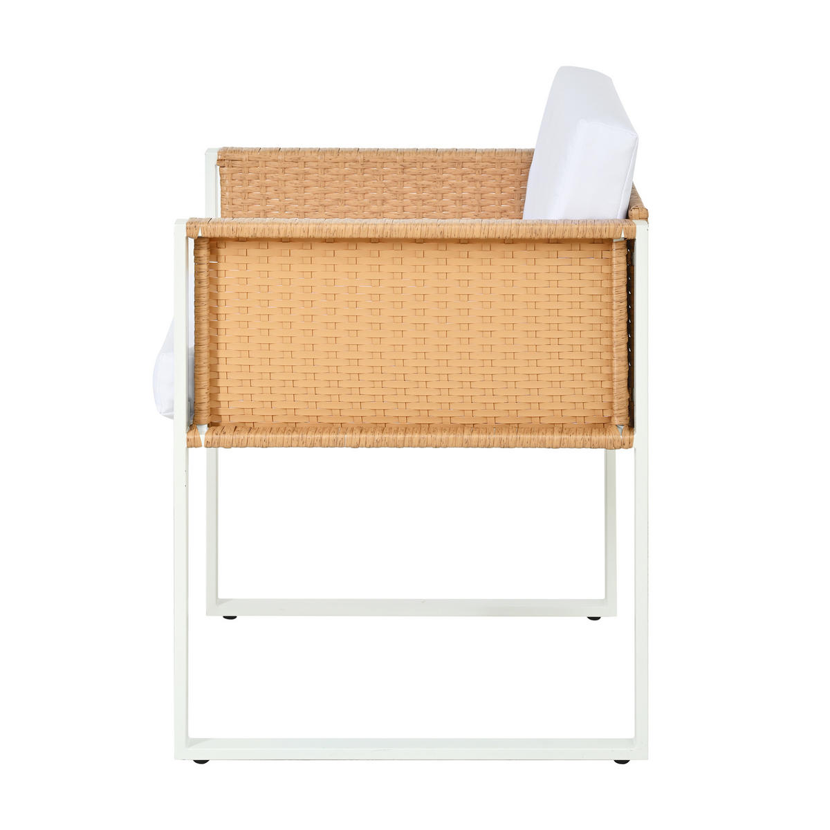 GARTENMÖBELSET Polyrattan 6 Personen Esstisch Stühle waschbar - Multicolor, Textil - FLIEKS