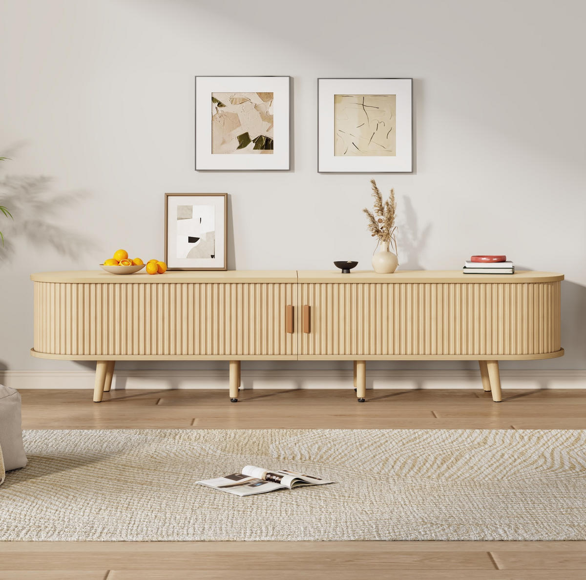 TV-ELEMENT mit Stauraum 175 x 40 x 42 cm MDF Oak - Braun, Holzwerkstoff (40/42/175cm) - Beauniv
