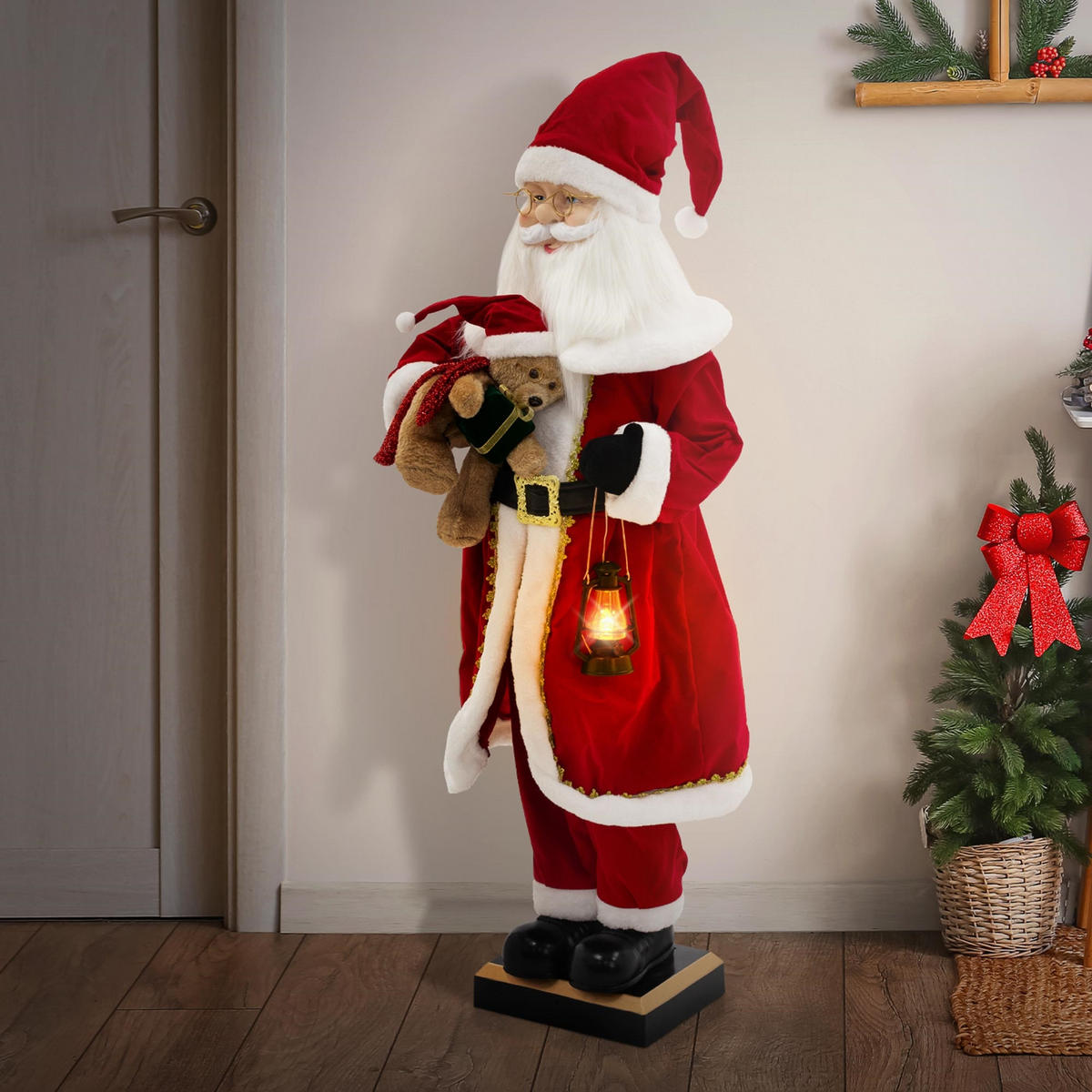 WEIHNACHTSMANN DEKOFIGUR 120 cm mit LED Licht, Bewegung und Sound - Multicolor, Kunststoff (42/120/37cm) - ECD-Germany
