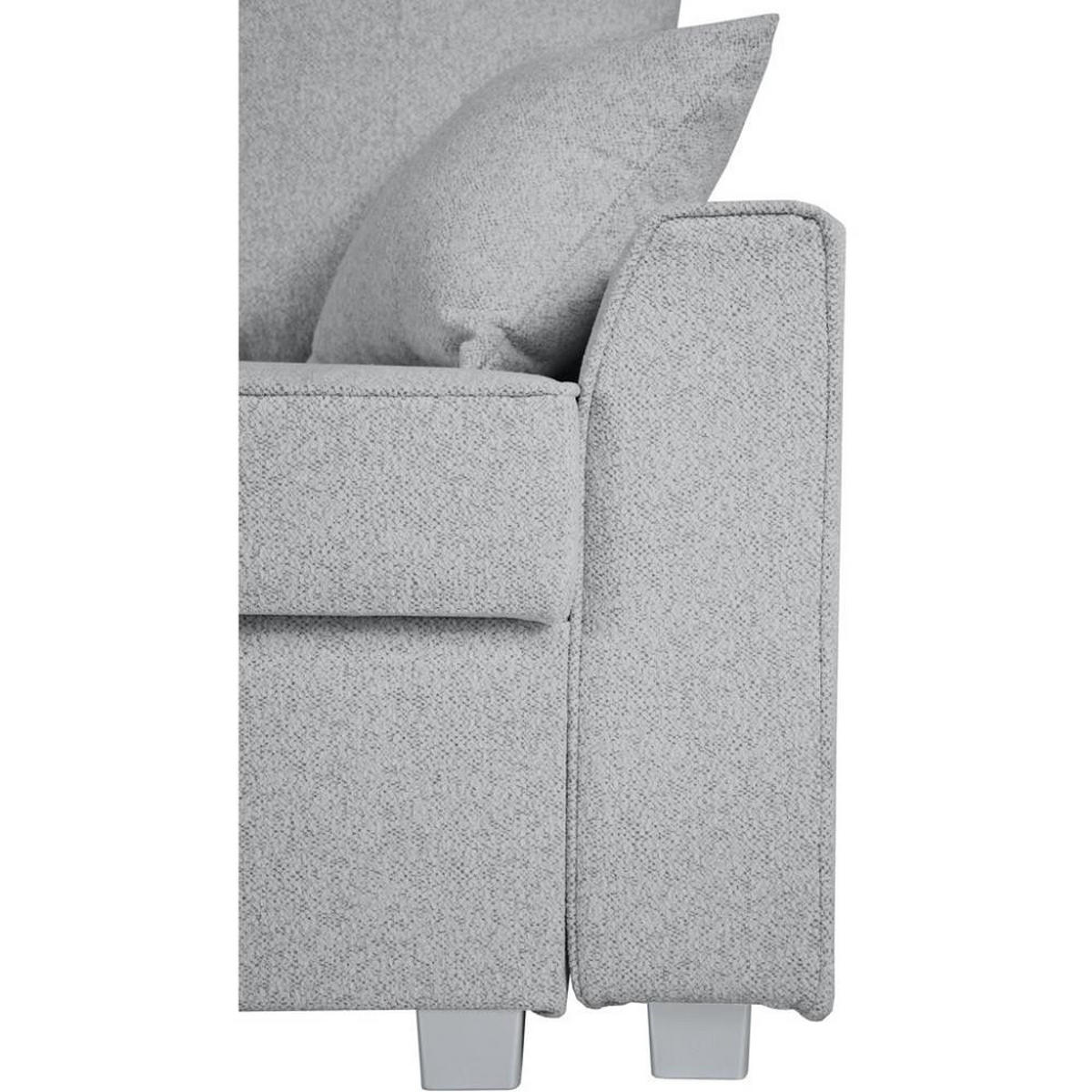 ECKSCHLAFSOFA Teramo hellgrau - Hellgrau/Schwarz, Kunststoff/Textil (235/150cm) - Beautysofa