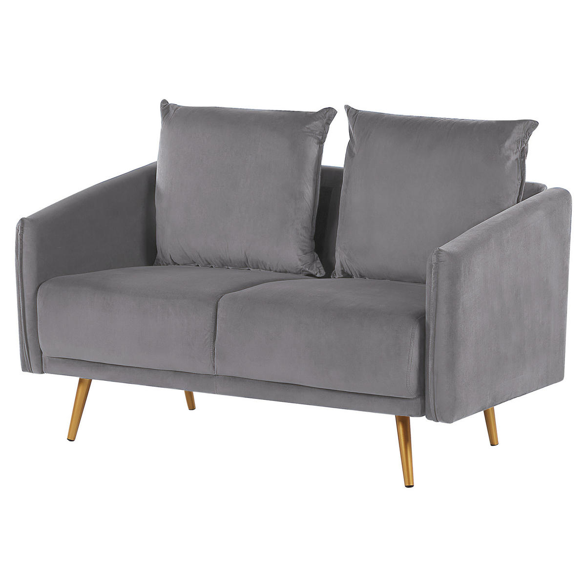 2-SITZER-SOFA Samtstoff Grau Maura - Grau, Textil (130/83/78cm) - Beliani
