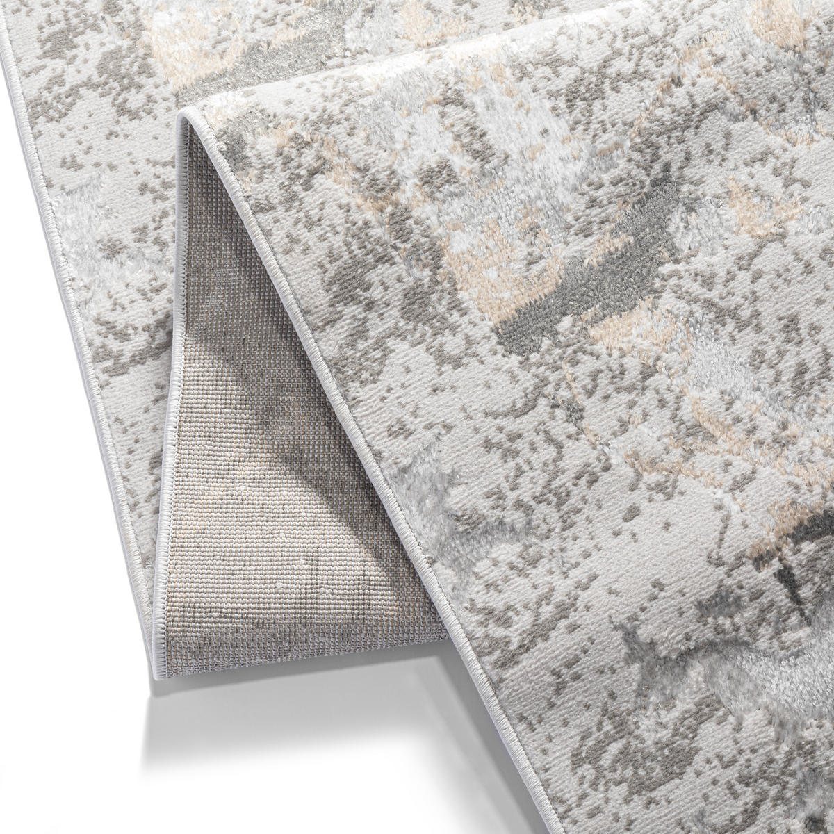 TEPPICHLÄUFER CRYSTAL hellgrau abstrakt 120/300 cm - Hellgrau, Textil (120/300cm) - Tapiso