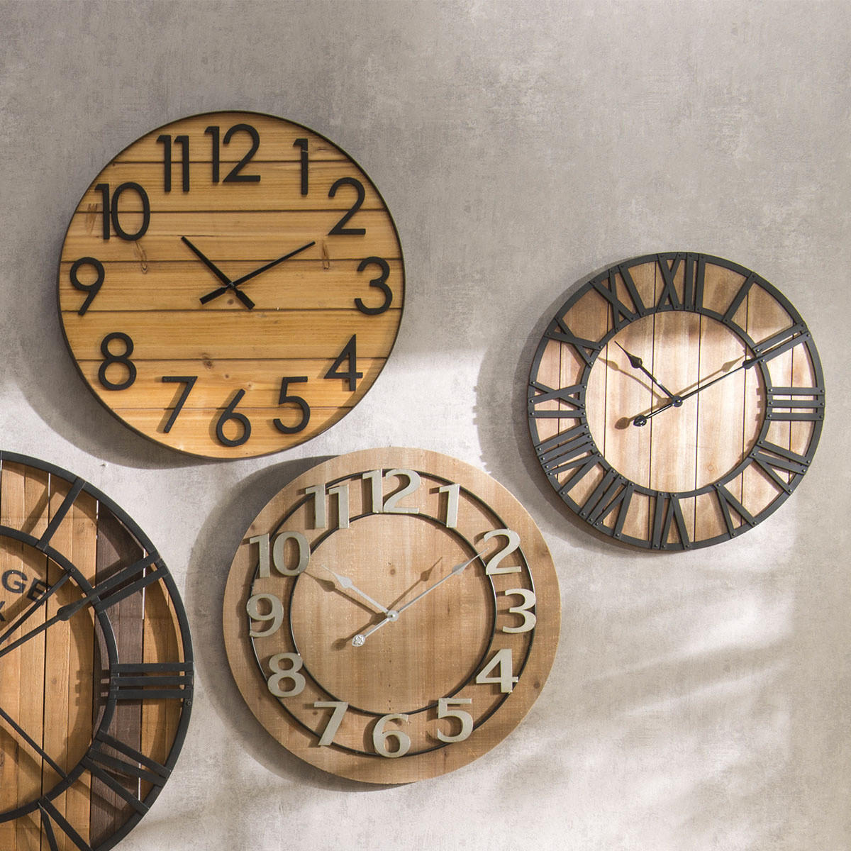 WANDUHR aus Holz Abby 70/70/4 cm - Braun, Holz (70/4/70cm) - Atmosphera Createur d´interieur