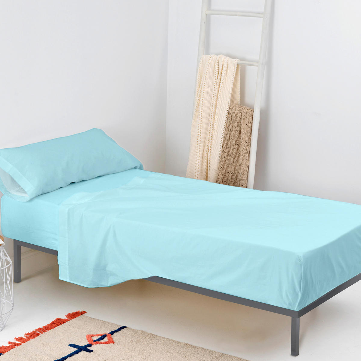SPANNBETTTUCH basic 90x200x32 cm blau - Blau, Textil (90/200cm) - Happy Friday