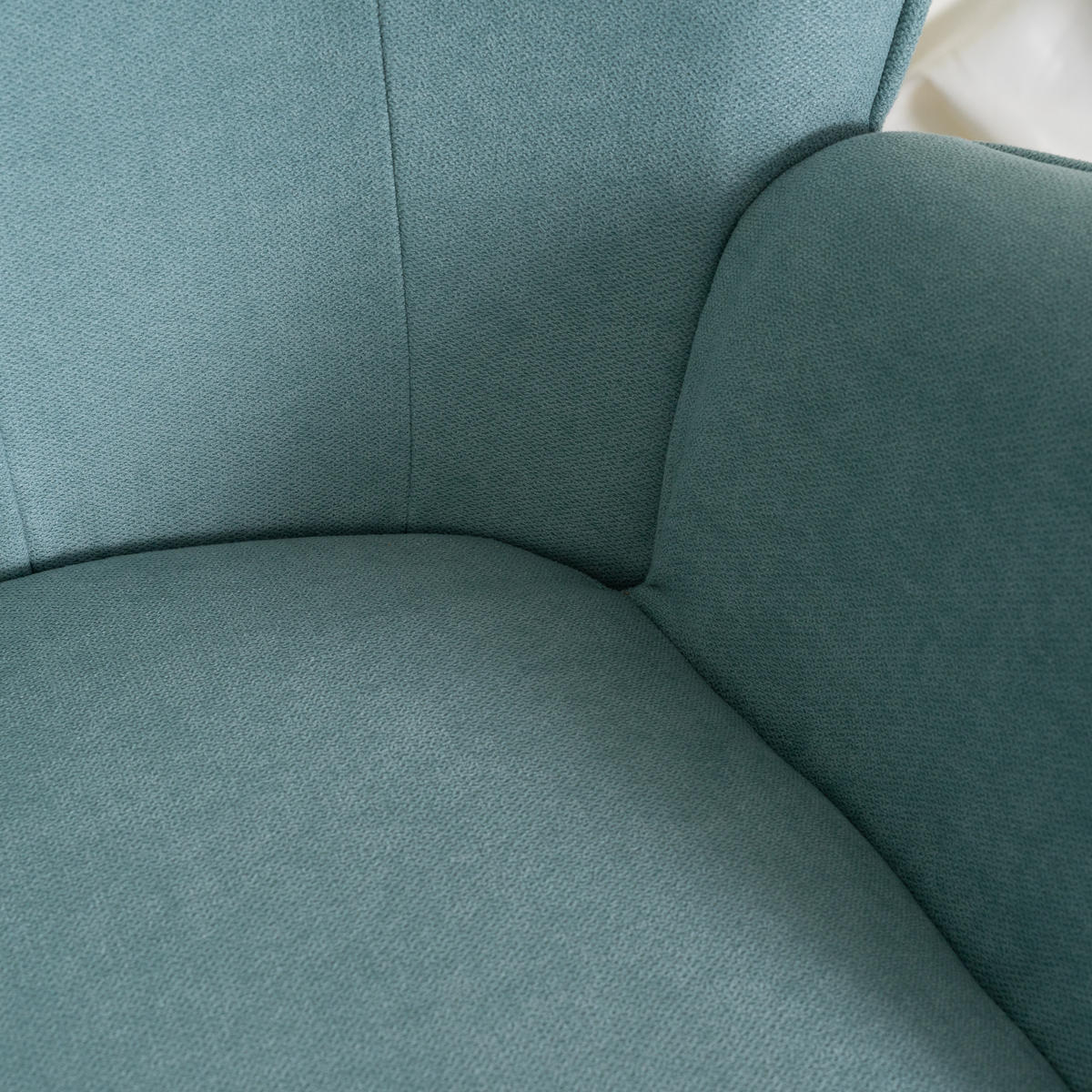 OHRENSESSEL in Webstoff, Green - Grün, Holz/Textil (66/106/53cm) - Meubles Cosy