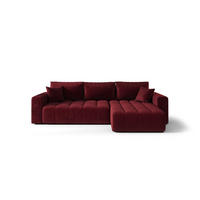 ECKSOFA mit Schlaffunktion MILO R Monolith 59 Rechts - Rot, Textil (280/175cm) - Bedante
