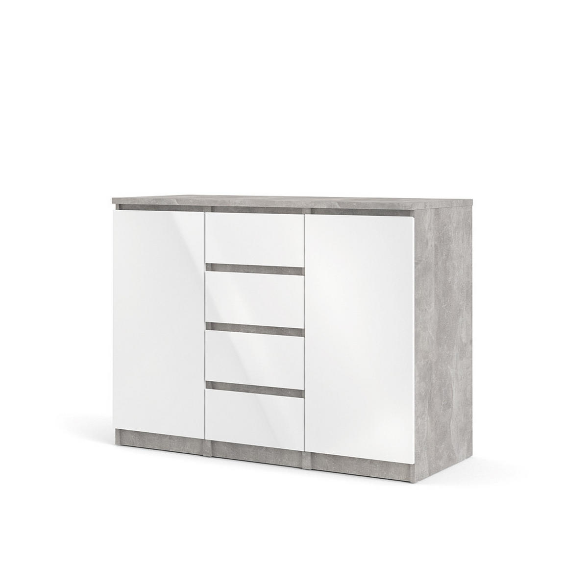 SIDEBOARD weiß - Grau, Holzwerkstoff (121/91/50cm) - ebuy24