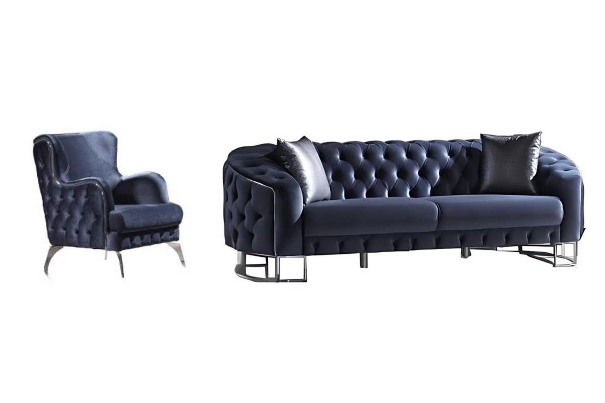 SITZGARNITUR Rocco Anthrazit Stellvariante:2+1 - Anthrazit, Holz (180/80/100cm) - Villa Möbel