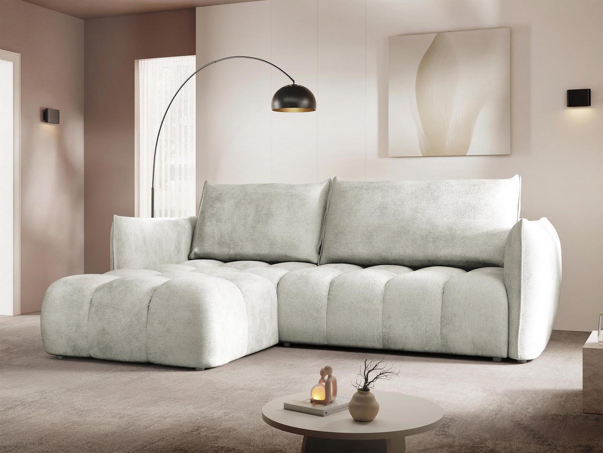 ECKSOFA Marsala, Seite: Links - Beige/Schwarz, Holz/Kunststoff (245/167cm) - MIRJAN24