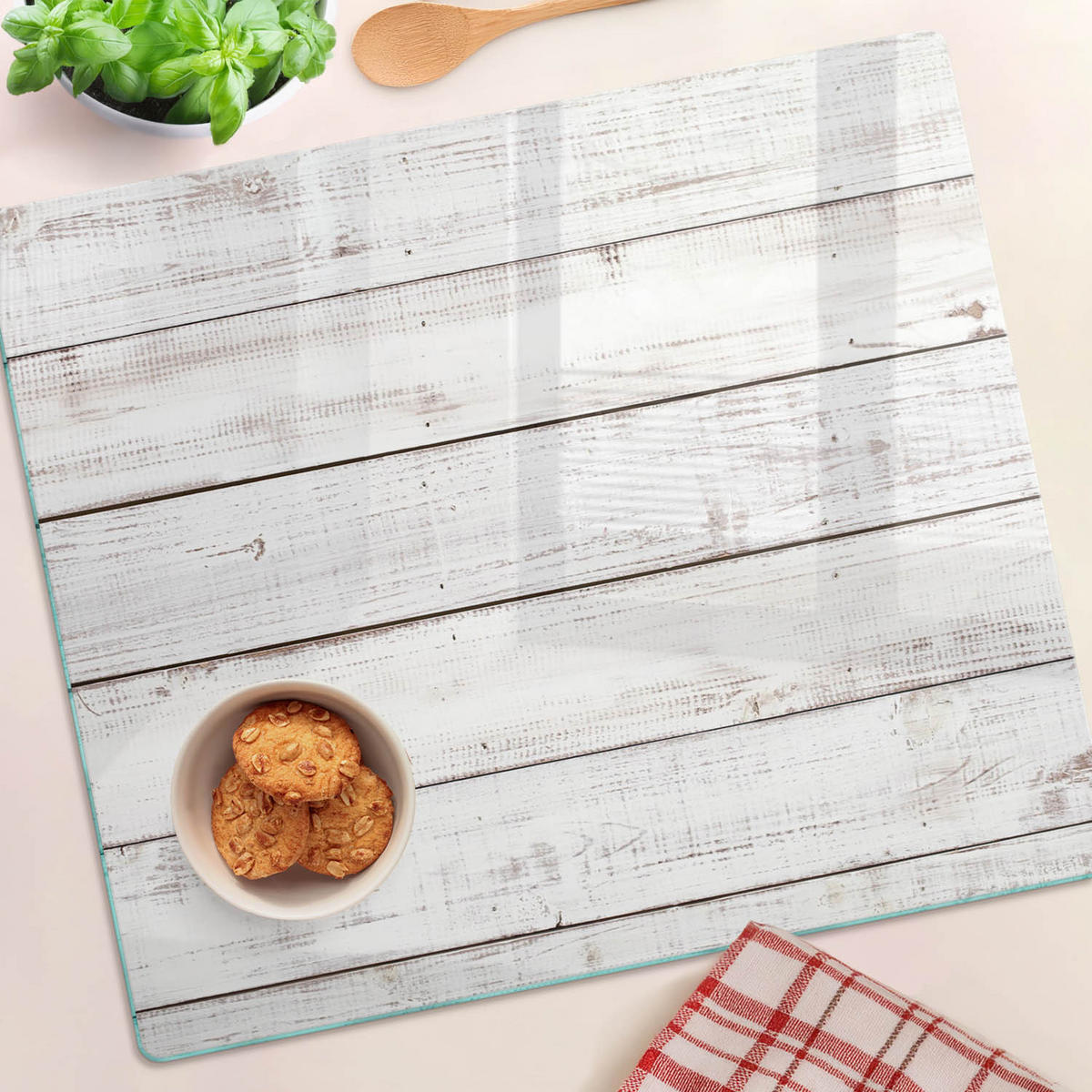GLASPLATTE 60x52 cm Holzwand - Beige, Glas (60/0.4/52cm) - TULUP