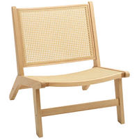 SESSEL mit Rattan-Rückenlehne, Naturfarben - Naturfarben, Kunststoff (64/74/70cm) - HOMCOM