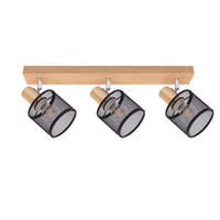 DECKENSTRAHLER Gisela 3-flammig 42/10/14 cm - Schwarz, Metall (42/10/14cm) - Nettlife