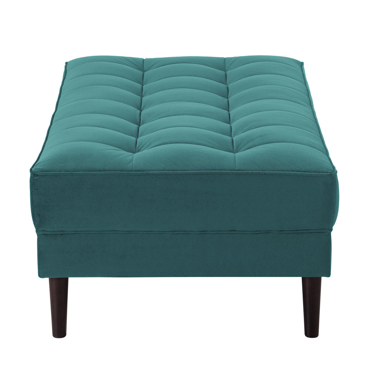 HOCKERBANK - Samt - Petrol, Birkenholz/Textil (124/43/69cm) - home24