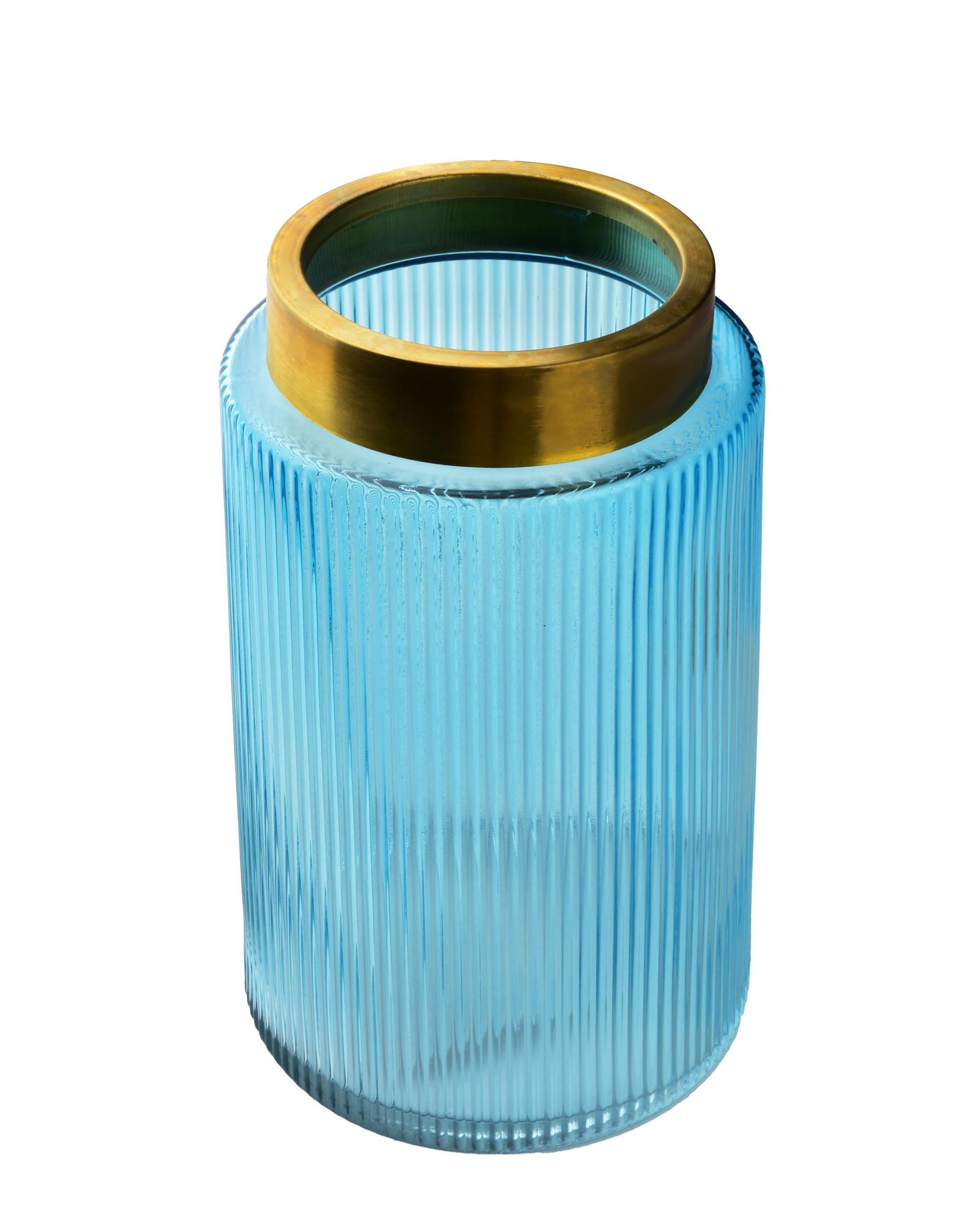 VASE Serenite Blau 15/15/25 cm Glas - Blau, Glas (25cm) - Mondex