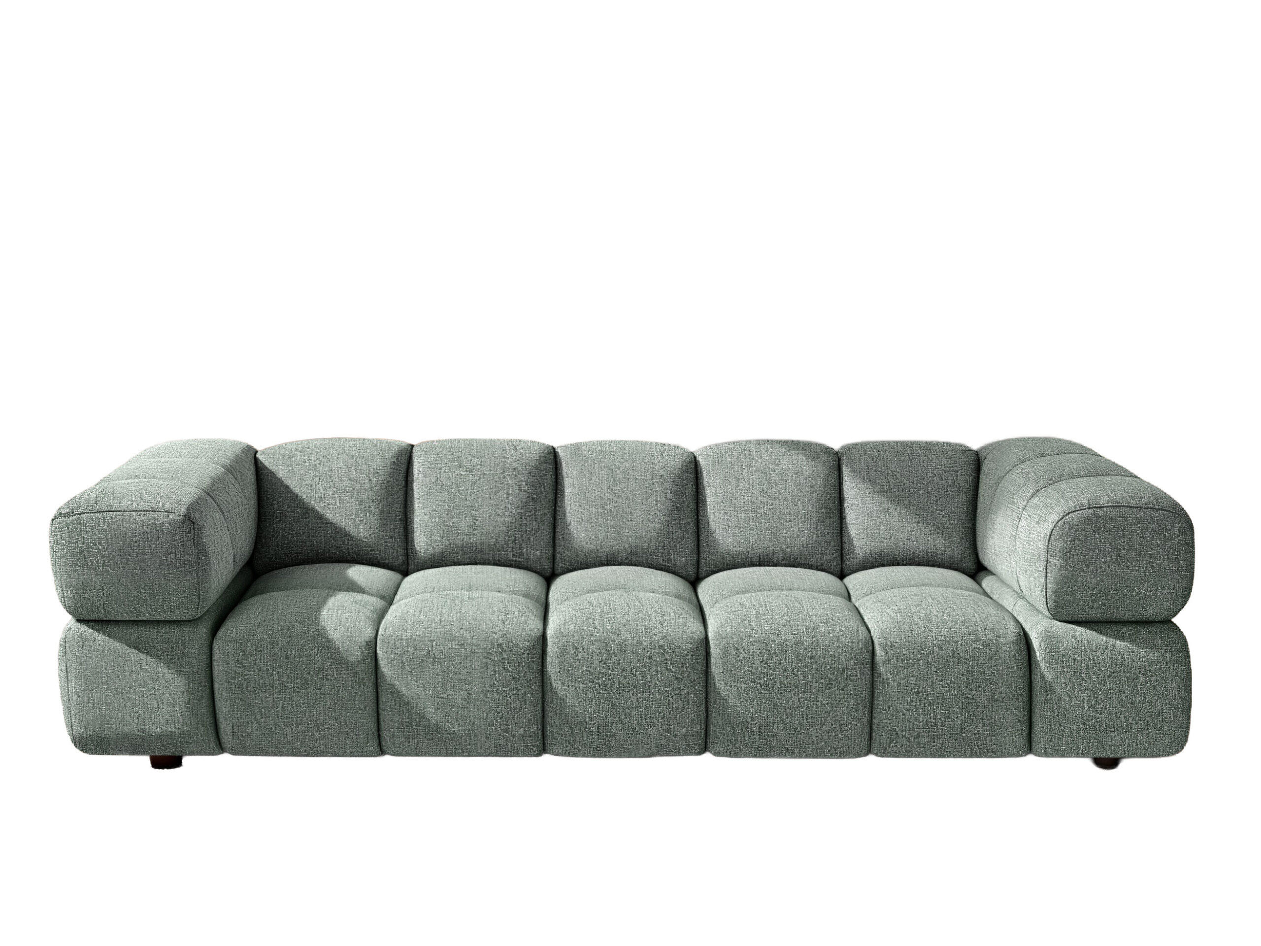 SOFA 4-Sitzer, Couch, Chenille Stoff Puente, Mintz, Averro - Mintgrün, Holz (280/70/96cm) - Kaiser Möbel