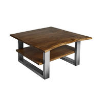 COUCHTISCH PATRICK - Silberfarben/Braun, Holz/Metall (90/90/46cm) - SAM