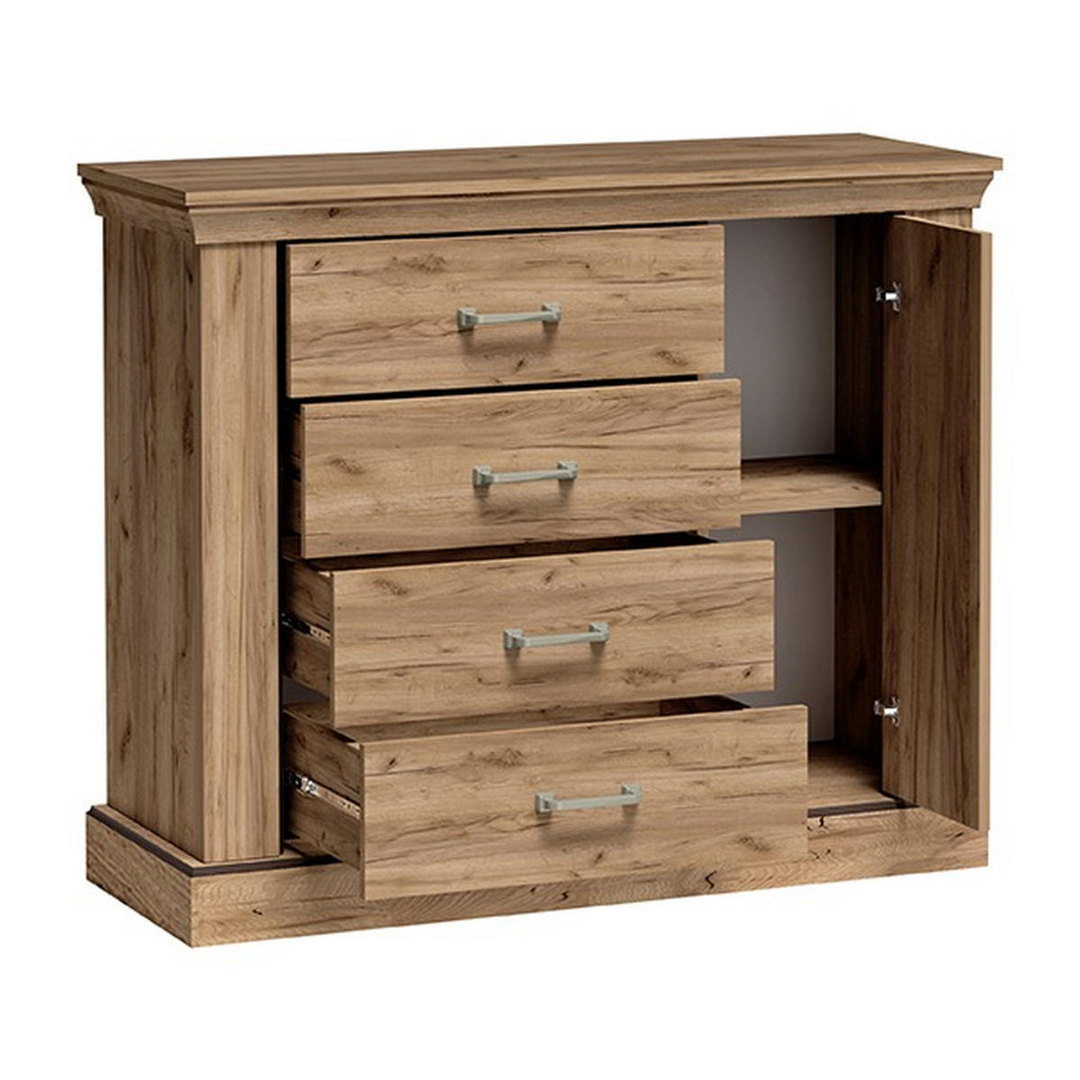 KOMMODE Antica New AN-2 114 x 95,5 x 42 cm Kraft Gold - Wildeiche, Holzwerkstoff/Metall (114/95.5/42cm) - Koseto