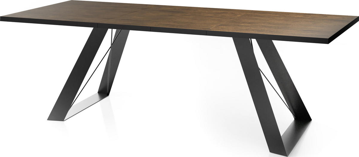 ESSTISCH Colter rechteckig ausziehbar, Lefkas Eiche 160-260/90/76 cm - Alteiche/Schwarz, Holzwerkstoff/Metall (90/260/76cm) - WFL GROUP