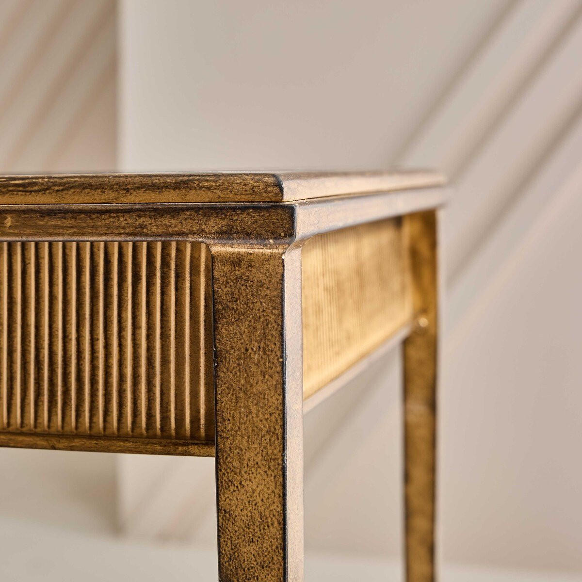 KONSOLE mit profiliertem rahmen - antoinette 120/42/76 cm - Goldfarben, Metall (120/42/76cm) - Signature