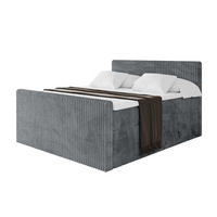 BOXSPRINGBETT mit Matratze H3|H4 und Lattenrost - TOLO-Z KING 200x200 Cord - Dunkelgrau - Dunkelgrau, Holzwerkstoff (200/200cm) - ALTDECOR