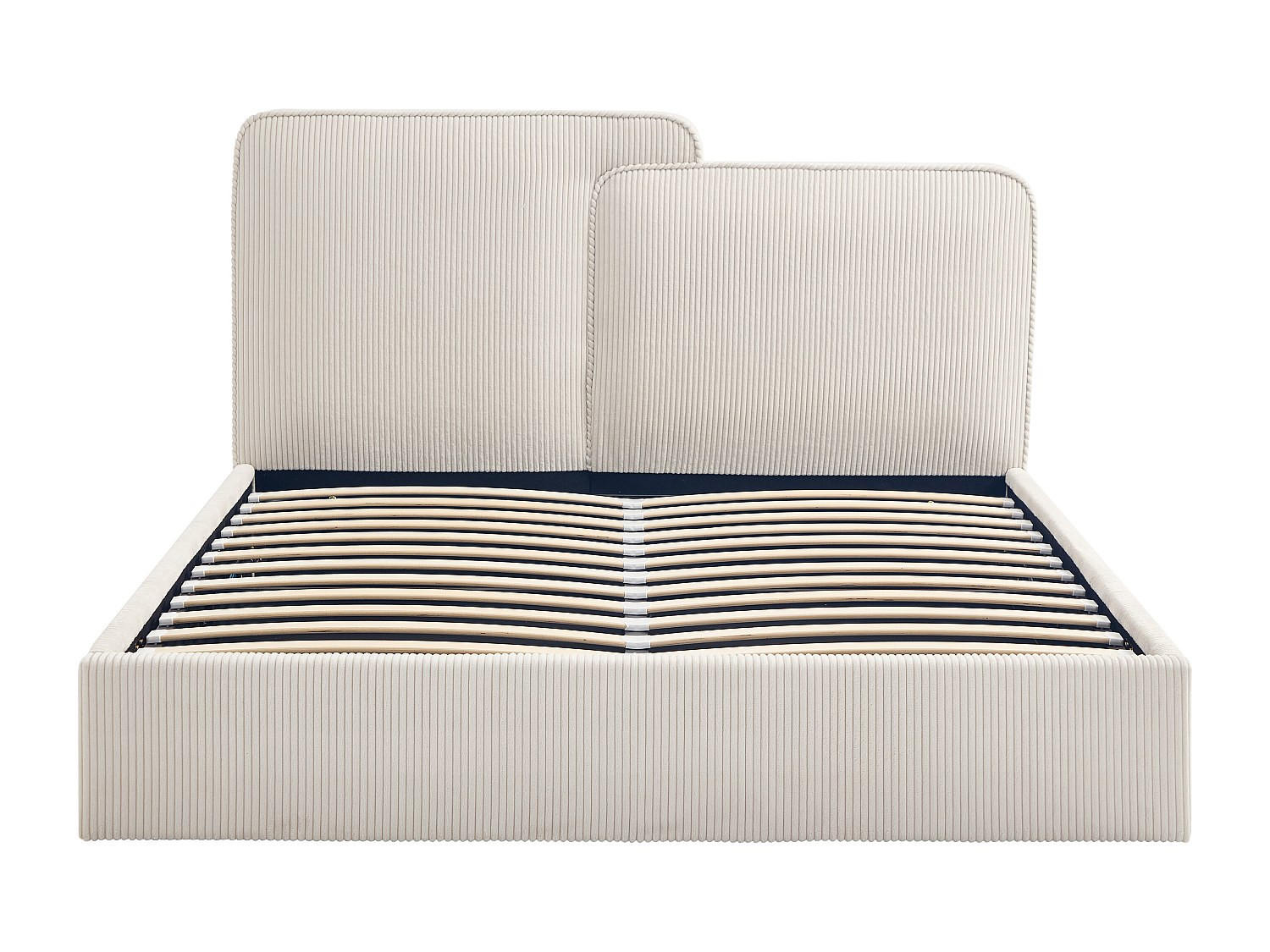 BETT mit Bettkasten - 2 Personen - stoff - beige Nayola - Beige, Textil (180/200cm) - Vente-Unique