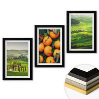 WANDBILDER 3er-Set - 20x30 cm Schwarzer Rahmen - Italienische Landschaft mit Orangen - Schwarz, Kunststoff (20/30cm) - ArtPrintCave