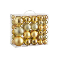 LAALU CHRISTBAUMKUGEL-SET 46 Stück Ornamente: runde gold mix Ornamente 4,6,8 cm - Goldfarben, Kunststoff (45/45/45cm) - LAALU
