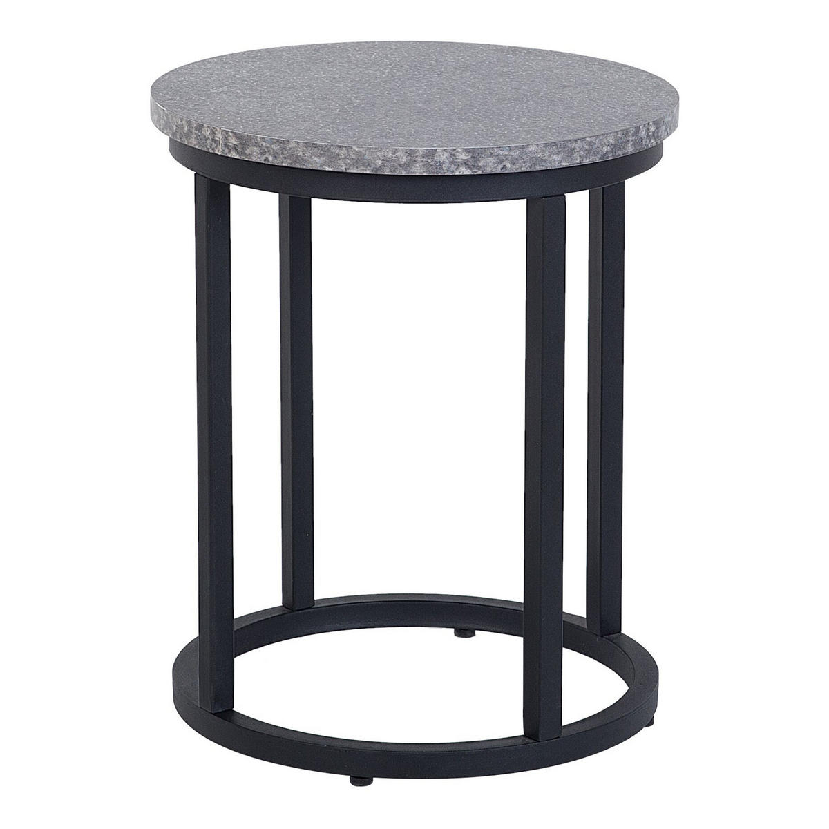 BEISTELLTISCH 2er-Set Rund Schwarz, Grau Dixie - Schwarz, Holzwerkstoff (48/48cm) - Beliani